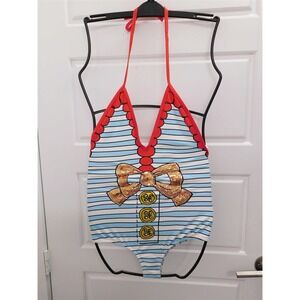Manoush Print Gold‎ Sequin Bathing Suit sz M